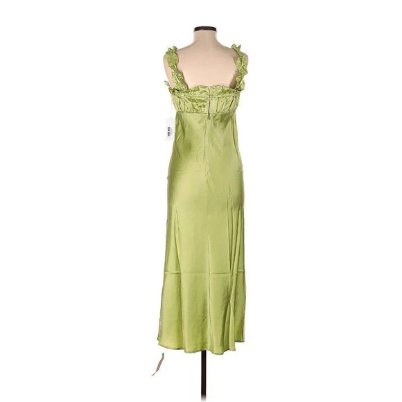Reformation Erdem Yucca Green Silk Dress M NWT - Picture 6 of 10